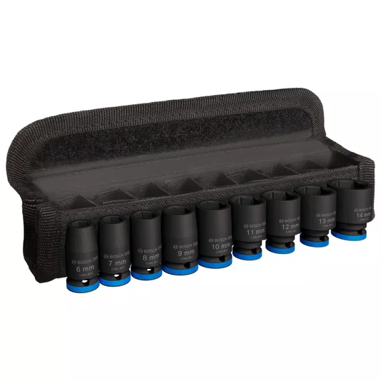 Bosch Jogo De Soquetes Standard 1/4" Pro Impact Com 9 Peças - 2608003034