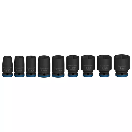 Bosch Jogo De Soquetes Standard 1/4" Pro Impact Com 9 Peças - 2608003034