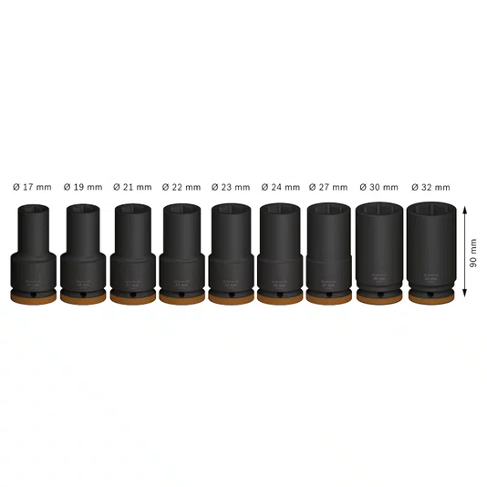 Bosch Conjunto De Soquetes Pro Impact 3/4" Profundo 9 Peças - 2608003042