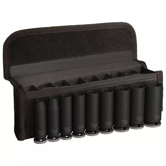 Bosch Jogo De Soquetes Longos 3/8" Pro Impact Com 9 Peças - 2608003037