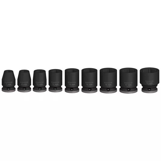 Bosch Jogo De Soquetes Standard 3/8" Pro Impact Com 9 Peças - 2608003036