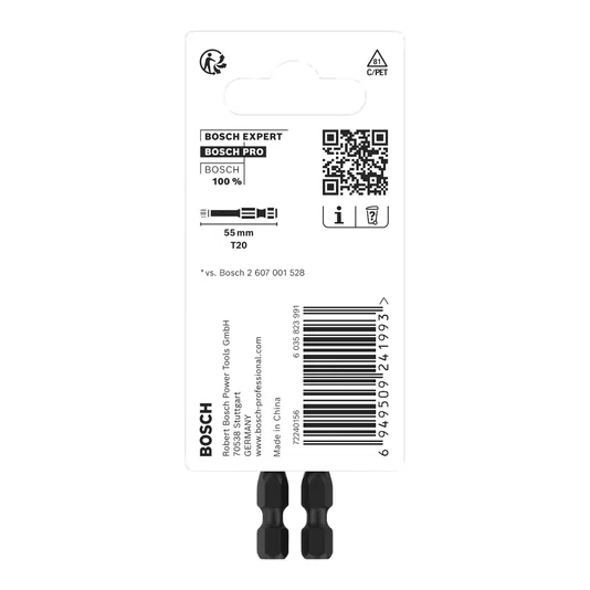 Bosch Par De Bits Torx T20 55Mm Pro Impact - 2608522530