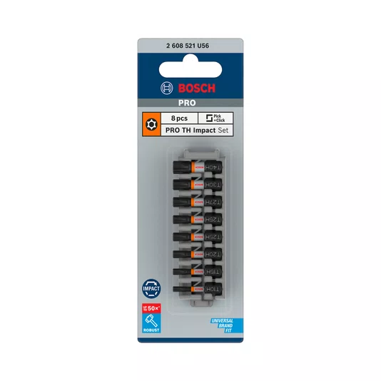 Bosch Kit De Bits 25Mm Torx Security Pro Impact Com 8 Peças - 2608521U56