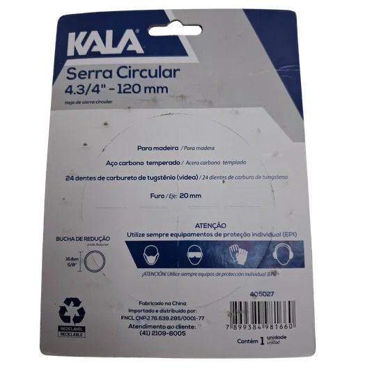 Serra Circular 4.3/4" 120Mm Kala - 405027