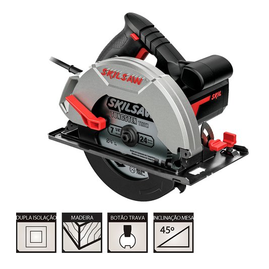 Serra Circular Skil 5200 1200W 220V Com Disco 24 Dentes - F0125200Ja