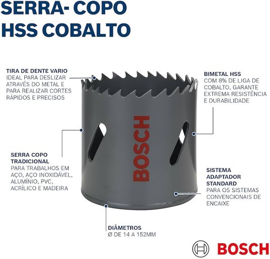 Serra Copo Hss Bimetalica 79Mm Bosch - 2608580433