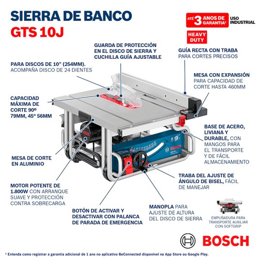 Serra De Bancada Gts 10 J Professional Bosch - 0601B305E0