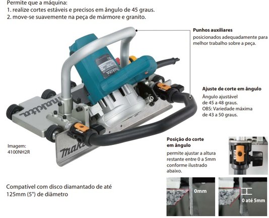 Serra Marmore Com Base Inclinada - 4100Nh2R-220V - Makita