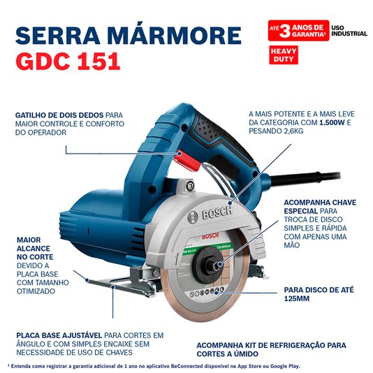 Serra Marmore Titan Gdc 151 - Br 220V 1500W - 06015487E0 - Bosch