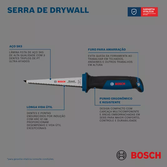 Bosch Serrote Para Drywall 150Mm(6") 8 Tpi - 1600A03Bz5