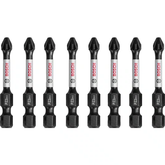 Bosch Kit Bit 1/4" Pozidriv Pz2 55Mm Pro Impact 8 Peças - 2608522331