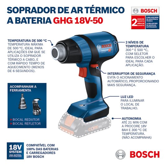 Soprador Termico Ghg 18V50 Sb 06012A6580
