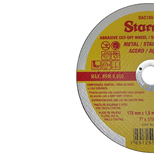 Starrett Disco Abrasivo De Corte 180 X 1.6 X 22.2Mm - Dac180-24