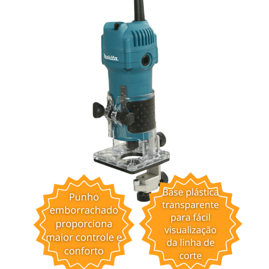 Tupia 6Mm C/Base Articulada Makita 220V - 3709-220V