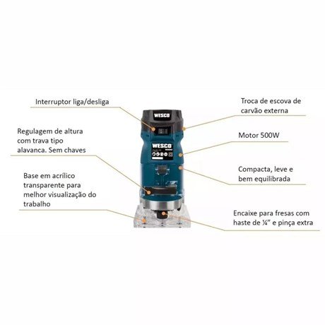 Tupia Laminadora Eletrica 127V - Ws5047U - Wesco