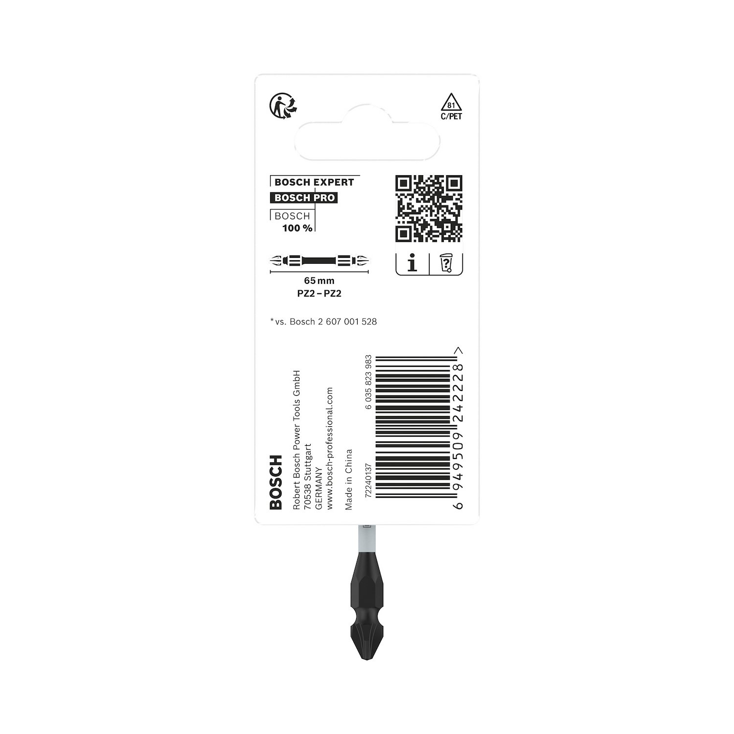 Bosch Bit 65Mm De Ponta Dupla Pozidriv Pz2 Pro Impact - 2608522549