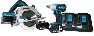 Combo Makita 18V - Serra Circula Dhs710 + Chave De Impacto Dtw251 + 4 Baterias, - Dlx2107Pmj-220V