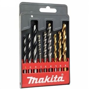 Kit De Brocas Helicoidal Para Madeira E Concreto Com 9 Peças Makita - D-08660