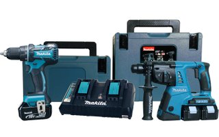 Kit Martelete Dhr263 + Parafusadeira Ddf48018V C/ Carregador E 2 Baterias - Dlx2096Pmjx-220V - Makita