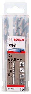 Brocas Aco Rapido Hss-G 9,5Mm Bosch - 2608595076  Kit Com 5 Brocas