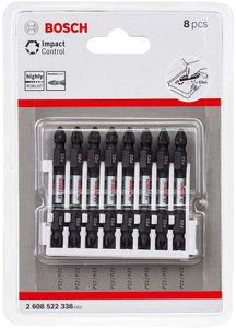 Bit Impact Control 65Mm Ponta Dupla Pz2 Com 8 Un. Bosch - 2608522338
