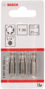 Bits Torx P/ Parafusadeira /  N 30 Com 3 Un. Bosch - 2607001622