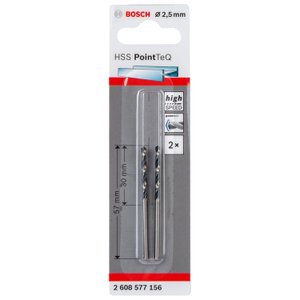 Broca Hss Pointteq 2.5Mm 2Pcs - 2608577156 - Bosch