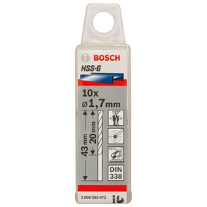 Broca Para Metal Bosch Aço Rápido Hss-G 1,7Mm 10 Peças - 3165140474771