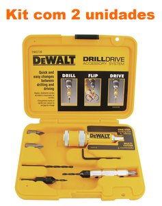 Combo com 2 unidades Kit De Furar Parafusar Escariador 8 Peças Dewalt - Dw2730
