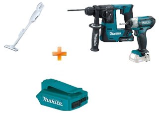 Combo Martelete e Parafusadeira de Impacto + Aspirador + Brinde Adaptador USB Makita