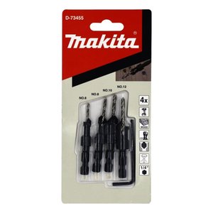 Conjunto De Broca Escareadora  P/ Madeira - 4Pcs - D-73455 - Makita