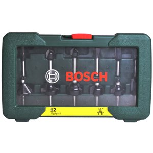 Jogo De Fresas 1/4" Para Tupia Com 12 Peças Bosch - 2607019465