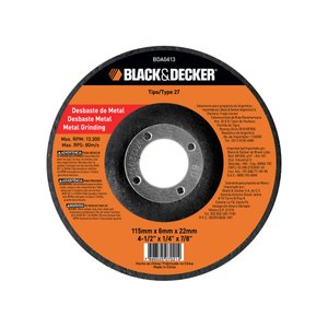 Disco Abrasivo Corte De Metal Desbastl 4 1/2" X 1/4" X 7/8" Black & Decker - Bda0413 - Black&Decker