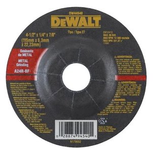 Disco Abrasivo Desbaste Metal  4 1/2X1/4X7/8 - Dw44540 - Dewalt