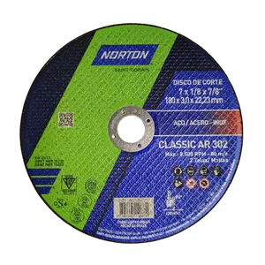 Disco De Corte Para Aço E Inox 180X3,0X22,23Mm Ar302 Classic Norton - 66252842711
