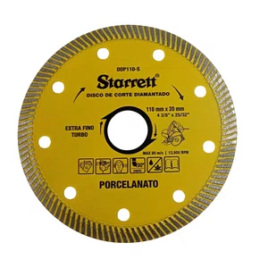 Disco De Corte Diamantado Para Porcelanato 110X20Mm Starrett - Ddp110-S
