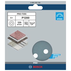 Disco De Lixa Gr.1200 Com 5 Un. Bosch - 2608605123