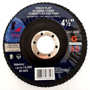 Disco Flap 4 1/2" Zirconia 80 - 4028 - Lotus