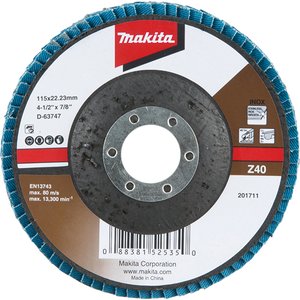 Disco Lixa Flap 115Mm 4 1/2" Makita Grão Z40 - D-63747