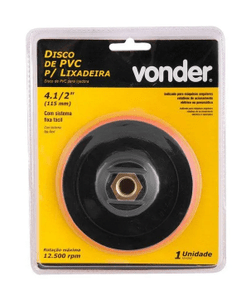 Disco Pvc 4.1/2" P/ Lixadeira C/ Fixa Facil  Vonder - 1240412412