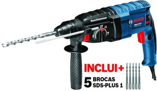 Martelo Perfurador Rompedor Gbh 2-24D + 5 Brocas Sds-Plus - 06112A0302 - Bosch