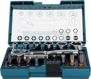Kit De Bits E Soquetes Com 21 Peças E Chave Catraca Makita - B-54081
