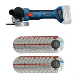 Esmerilhadeira 125mm(5") 18V Gws 18V-8  + 20 Discos de Desbaste 115mm Grão A36N