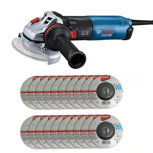 Esmerilhadeira 125Mm (5") Gws 17-125 S Inox 220V + 20 Discos de Desbaste 115mm Grão A36N