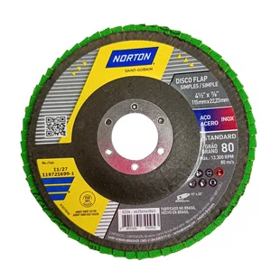 Disco Flap De Fibra R244 Standard 115X22.23Mm Grão 80 Norton - 66254443863