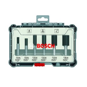Jogo De Fresas Retas Bosch, 6 Peças, Encaixe De 6 Mm Bosch - 2607017465