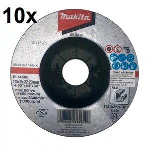 Kit 10 Discos Desbaste P/Aluminio 115Mm B-14560 Makita