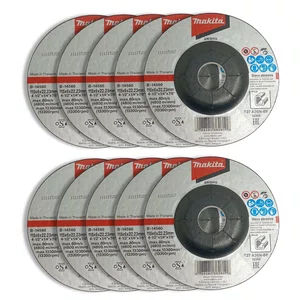 10 Discos de Desbaste 115mm Grão A36N Para Alumínio Makita - B-14560
