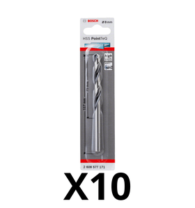 Kit 10 Unidades Broca Hss Pointteq 8.0Mm - 2608577171 - Bosch