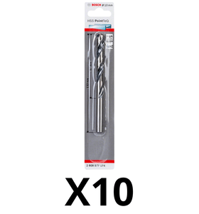 Kit 10 Unidades Broca Para Metal Bosch Aço Rápido Hss-Pointteq 10,0Mm 2608577174
